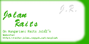 jolan raits business card